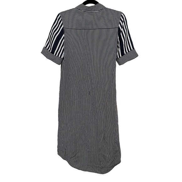 Whistles Blue & White Striped Button Front Midi Shirt Dress Size 4 - Picture 4 of 7